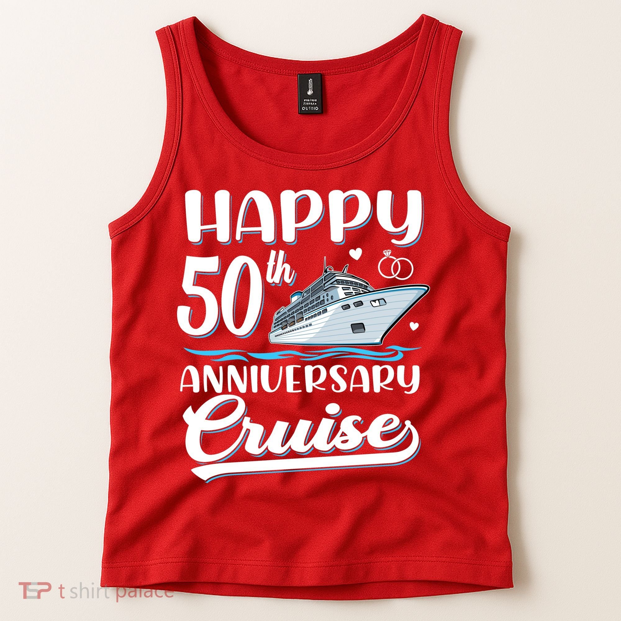 Happy 50th Anniversary Cruise Wedding 50 Years Old Couples Tank Top