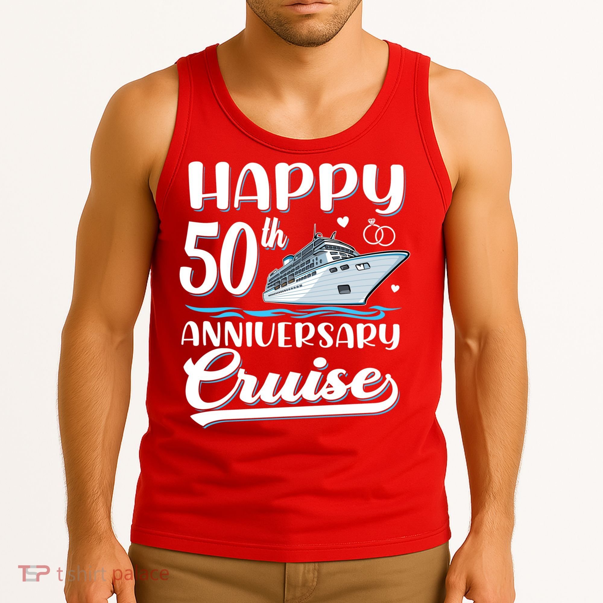 Happy 50th Anniversary Cruise Wedding 50 Years Old Couples Tank Top
