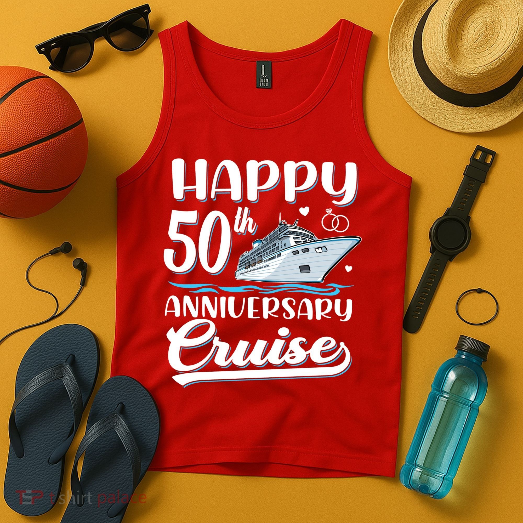 Happy 50th Anniversary Cruise Wedding 50 Years Old Couples Tank Top