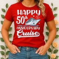 Happy 50th Anniversary Cruise Wedding 50 Years Old Couples Women's T-Shirt thumb 2