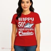 Happy 50th Anniversary Cruise Wedding 50 Years Old Couples Women's T-Shirt thumb 4