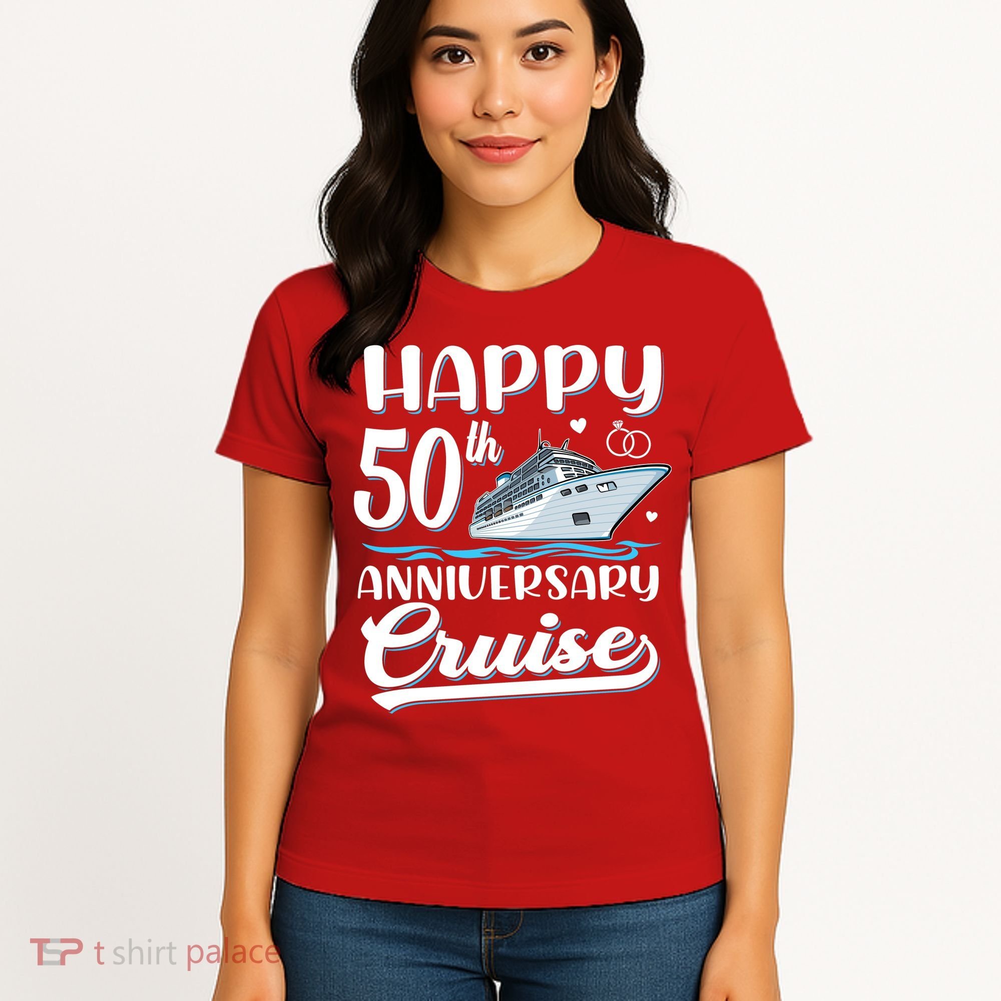 Happy 50th Anniversary Cruise Wedding 50 Years Old Couples Women's T-Shirt