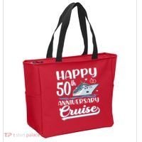Happy 50th Anniversary Cruise Wedding 50 Years Old Couples Tote Bag thumb 2