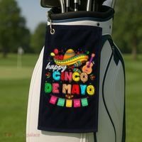 Happy 5 De Mayo Lets Fiesta Viva Mexico Cinco De Mayo Golf Towel thumb 2