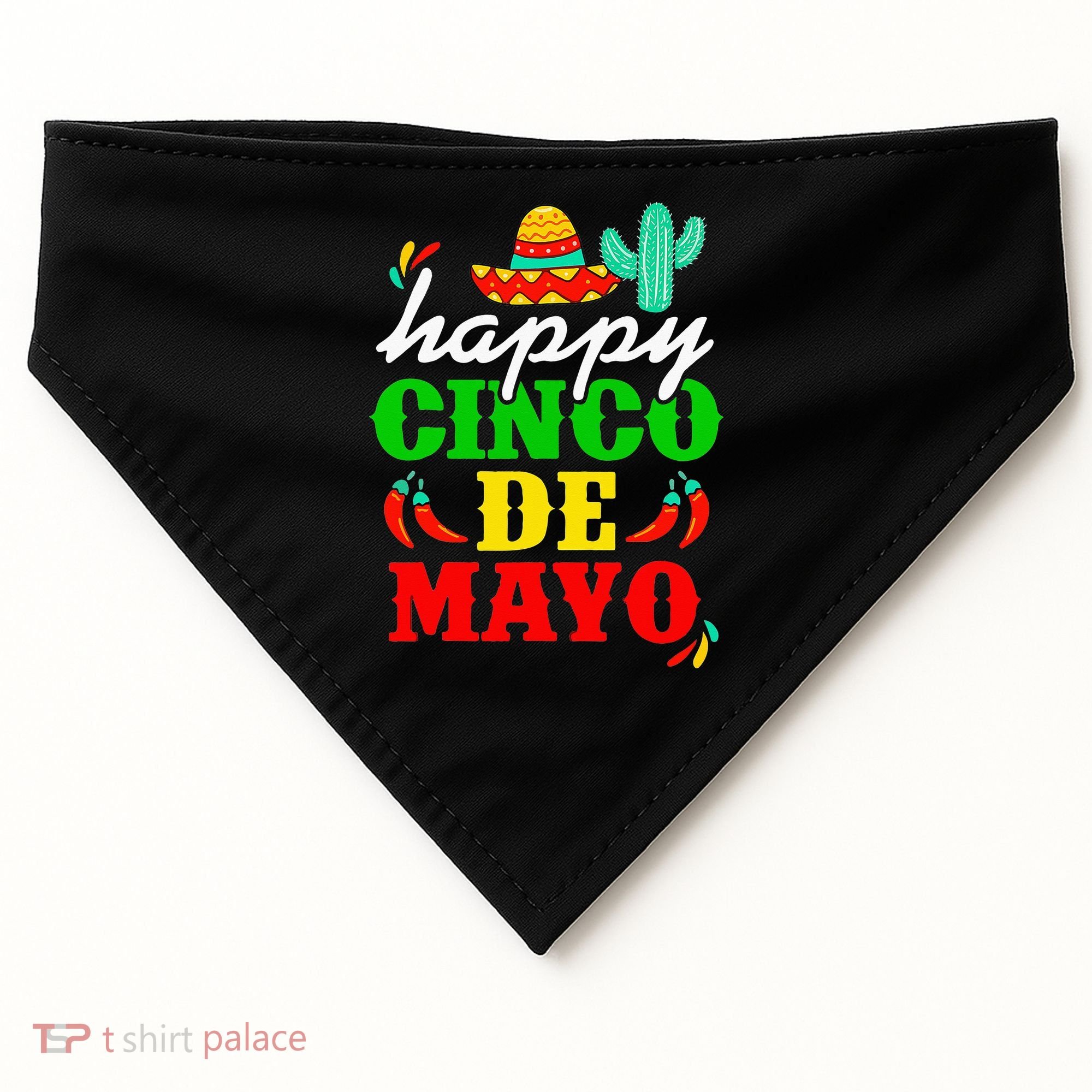 Happy 5 De Mayo Cinco de Mayo Viva Mexico 5 De Mayo USA-Made Doggie Bandana