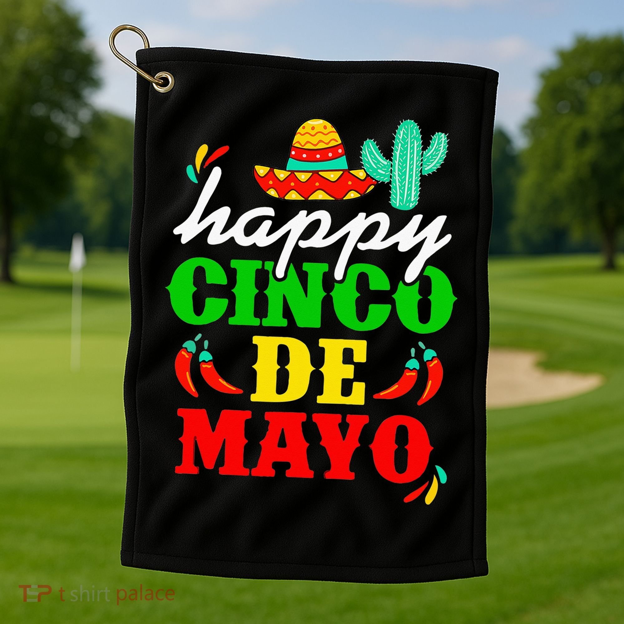Happy 5 De Mayo Cinco de Mayo Viva Mexico 5 De Mayo Golf Towel