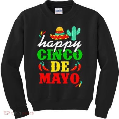 Happy 5 De Mayo Cinco de Mayo Viva Mexico 5 De Mayo Kids Sweatshirt