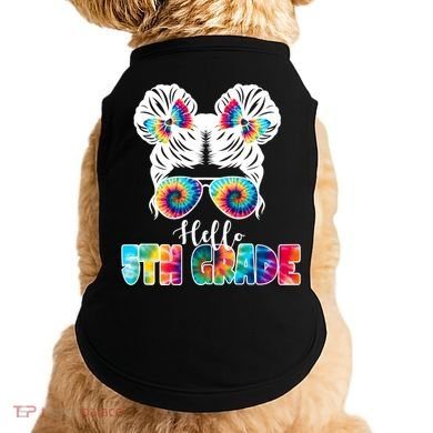 Hello 5th Grade Colorful Doggie Tank