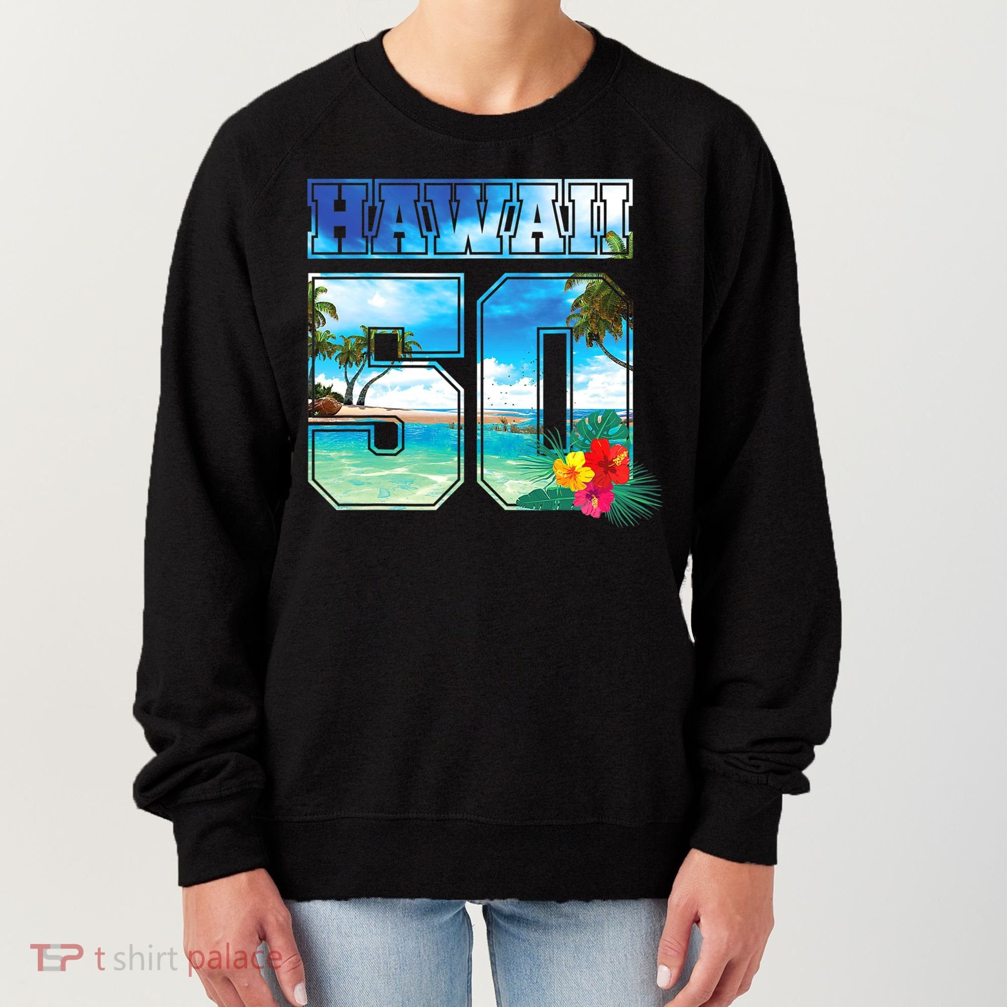 Hawaii 50th State Hawaii Hibiscus 50 Women's Sweatshirt