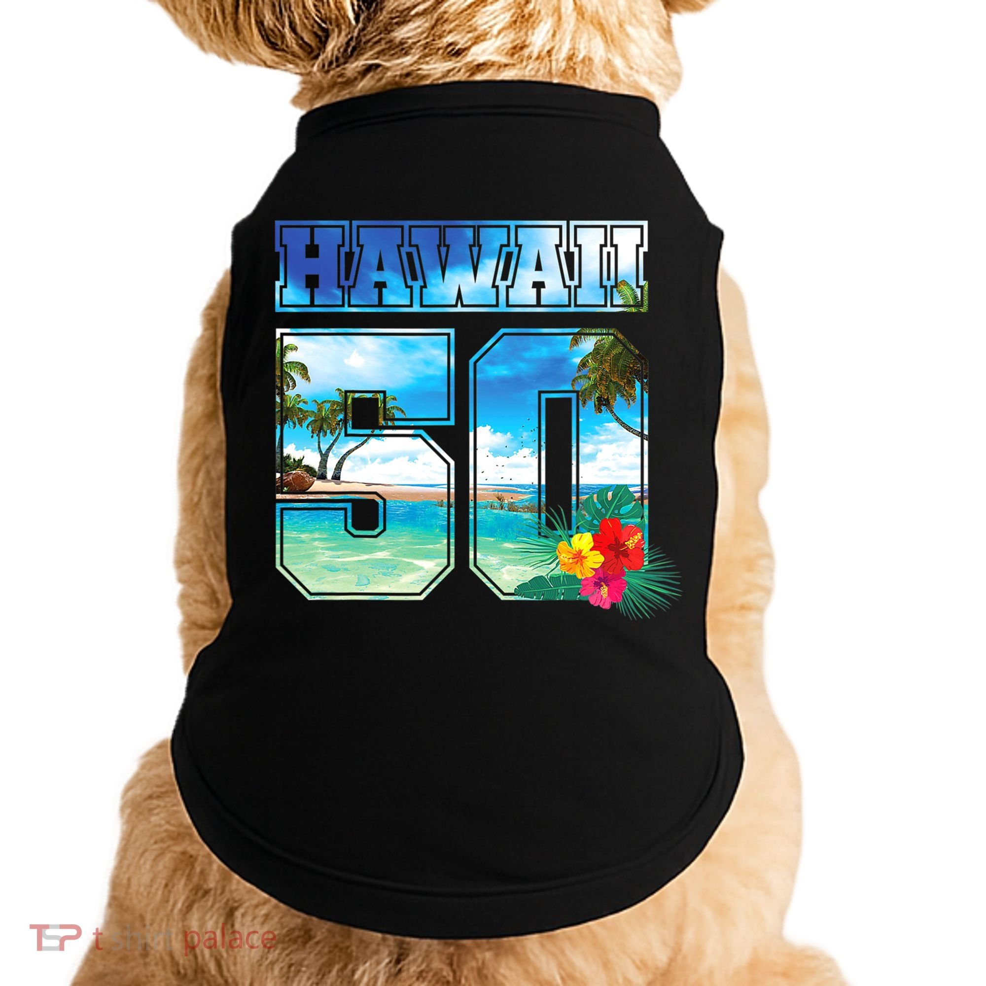 Hawaii 50th State Hawaii Hibiscus 50 Doggie Tank