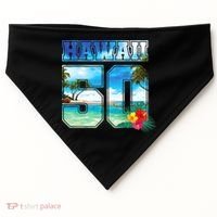 Hawaii 50th State Hawaii Hibiscus 50 USA-Made Doggie Bandana thumb 0