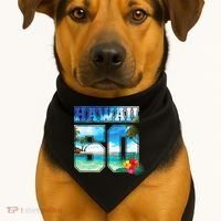 Hawaii 50th State Hawaii Hibiscus 50 USA-Made Doggie Bandana thumb 1
