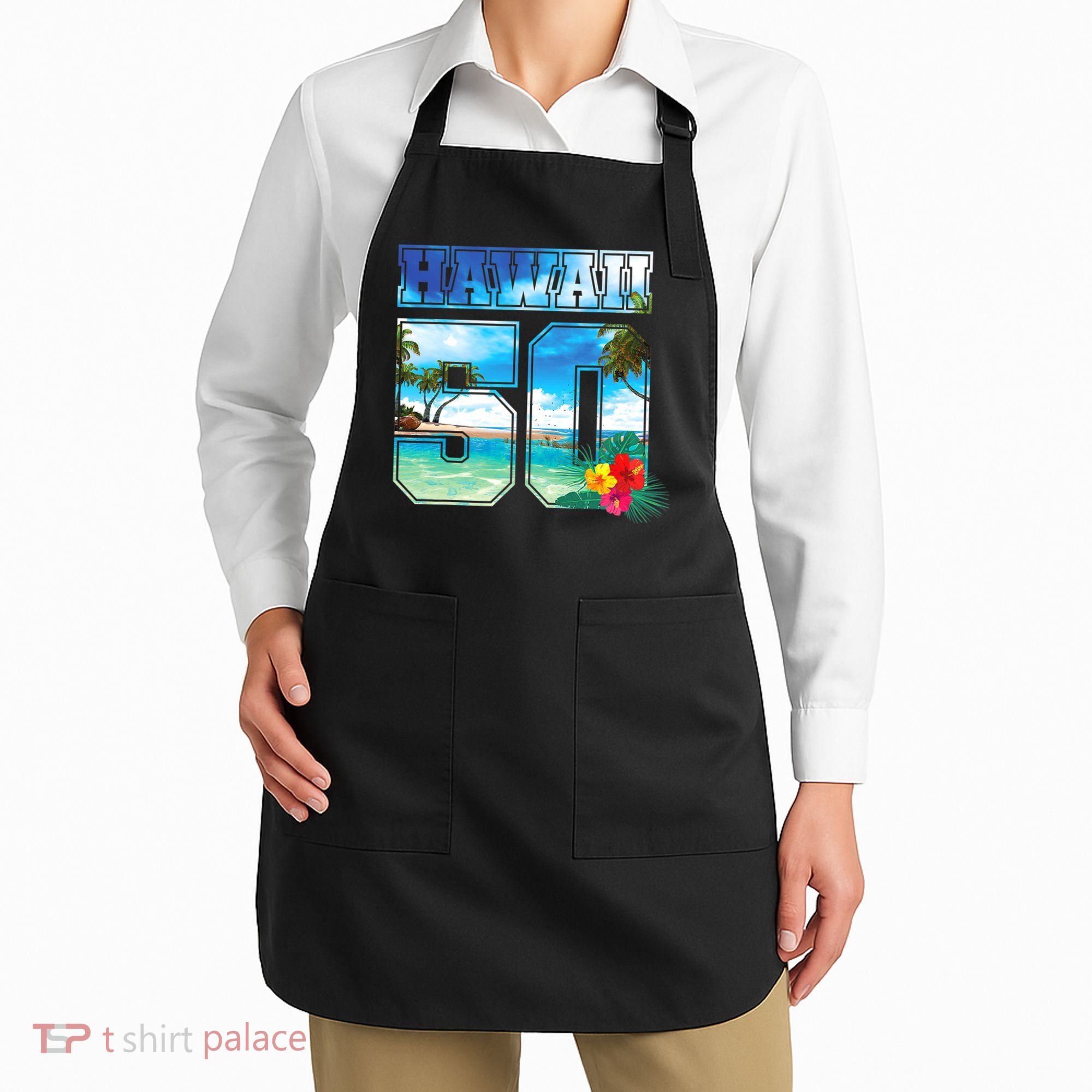 Hawaii 50th State Hawaii Hibiscus 50 Apron