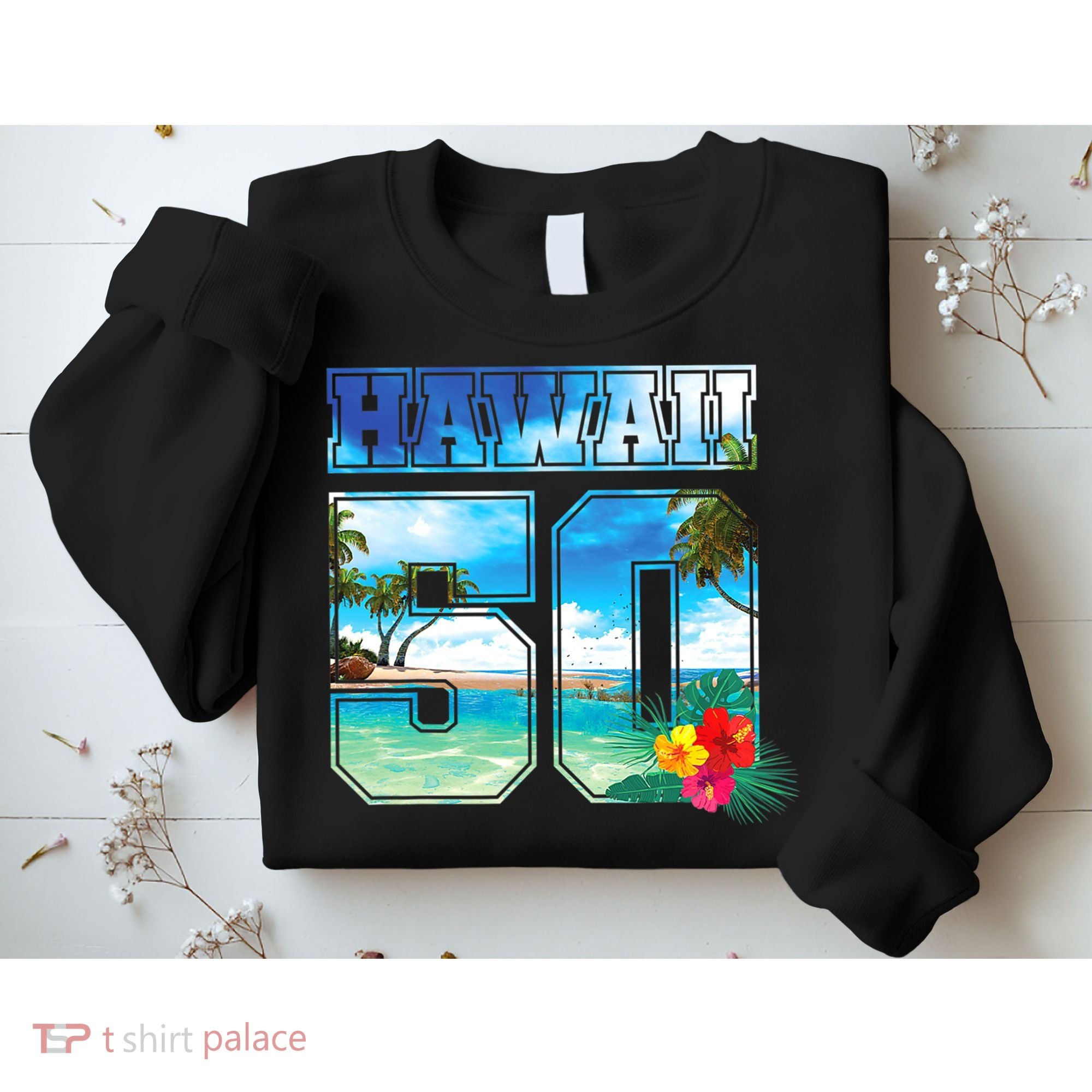 Hawaii 50th State Hawaii Hibiscus 50 Sweatshirt
