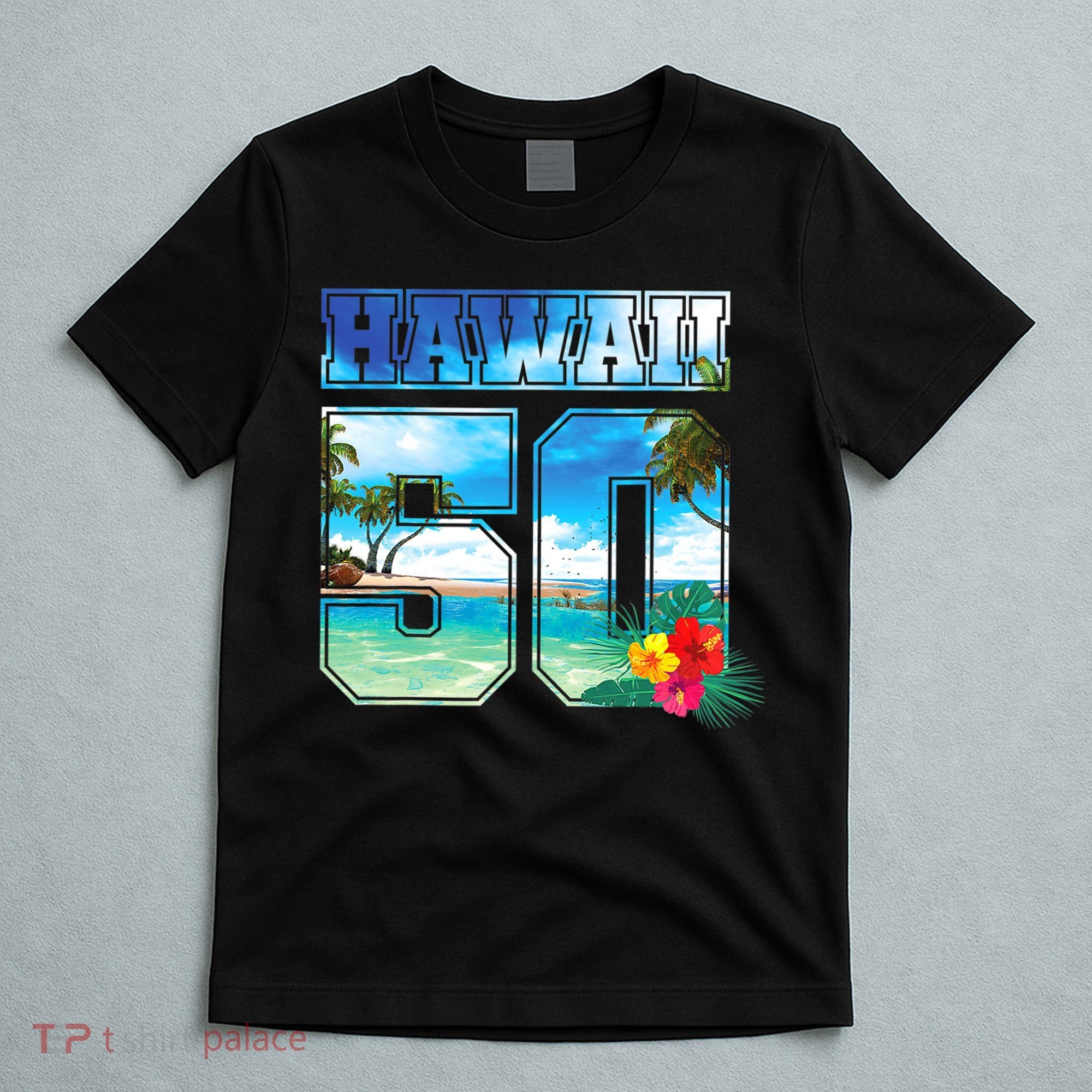 Hawaii 50th State Hawaii Hibiscus 50 T-Shirt