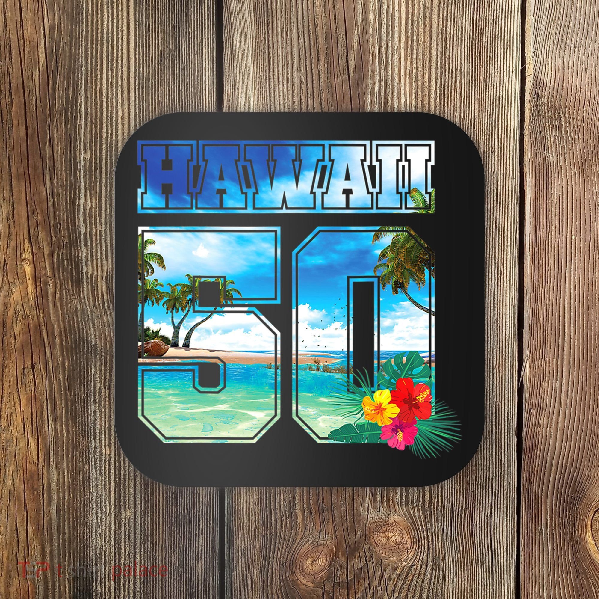 Hawaii 50th State Hawaii Hibiscus 50 Coaster