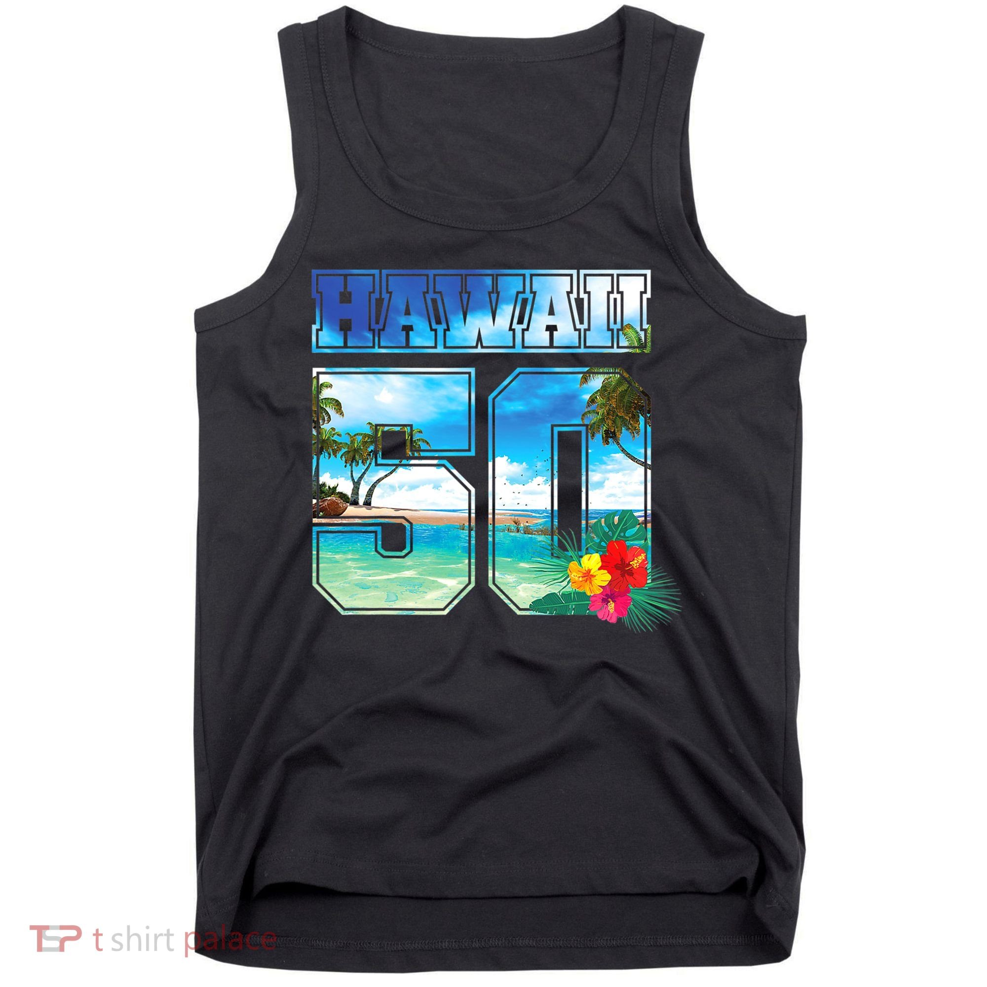 Hawaii 50th State Hawaii Hibiscus 50 Tank Top
