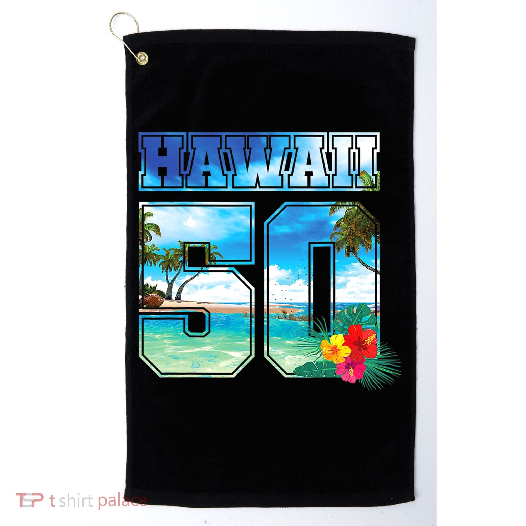 Hawaii 50th State Hawaii Hibiscus 50 Golf Towel