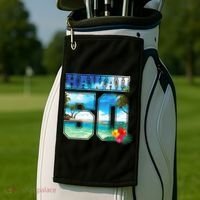 Hawaii 50th State Hawaii Hibiscus 50 Golf Towel thumb 2