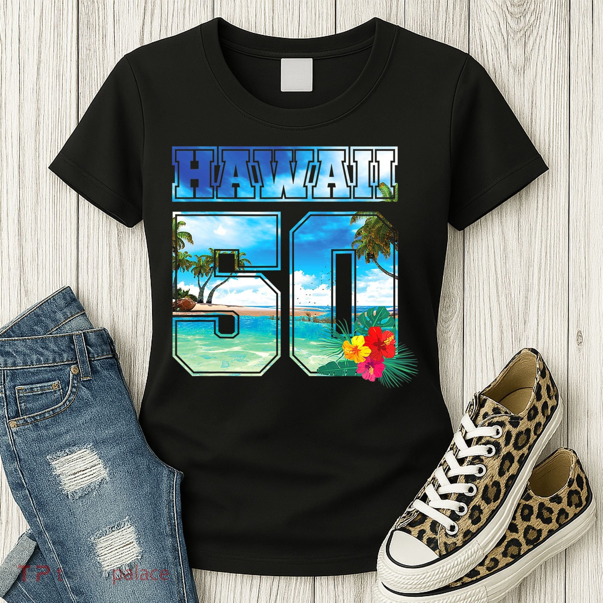 Hawaii 50th State Hawaii Hibiscus 50 Women's T-Shirt