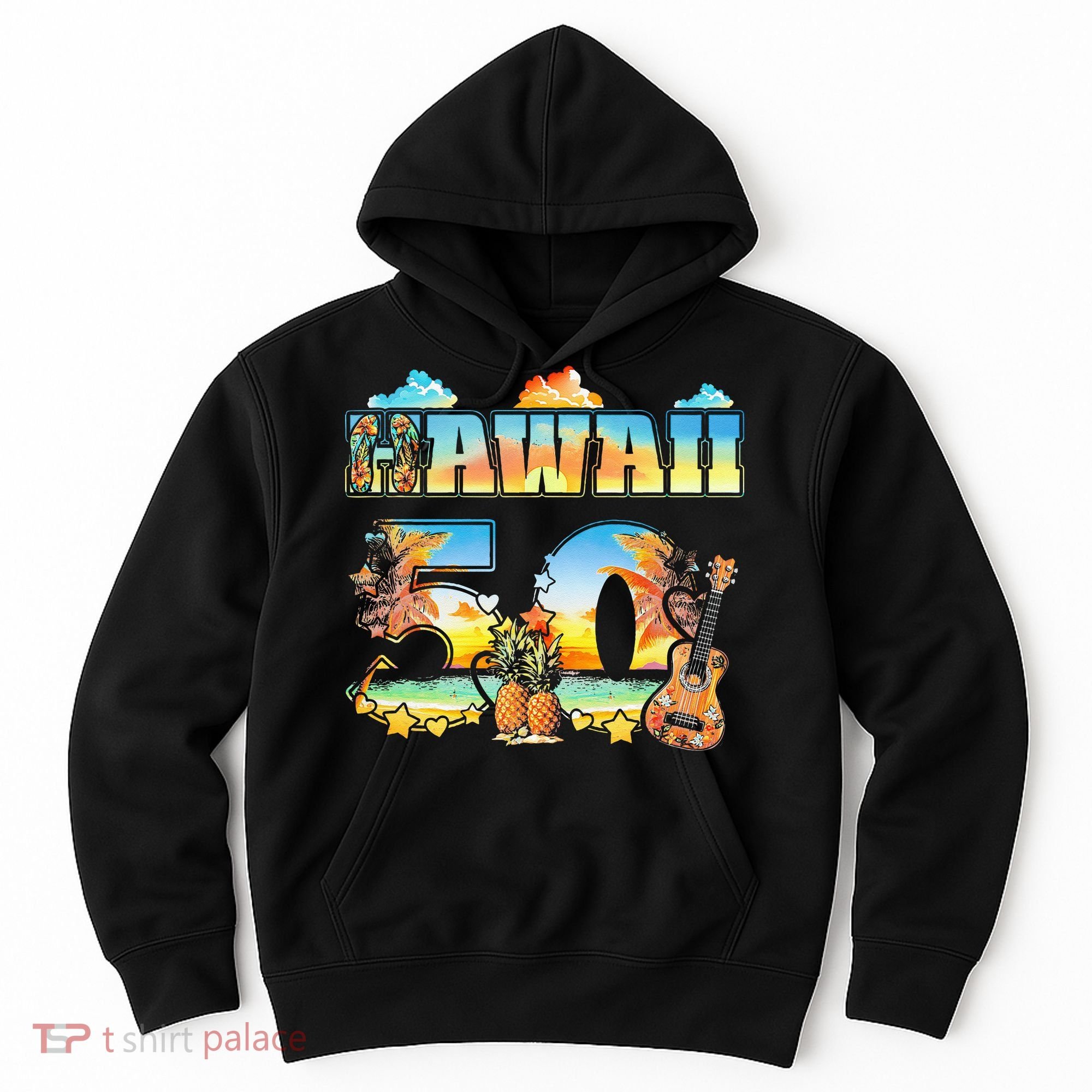 Hawaii 50Th State Hawaiian Beach Hibiscus 50 Maui Sunset Hoodie