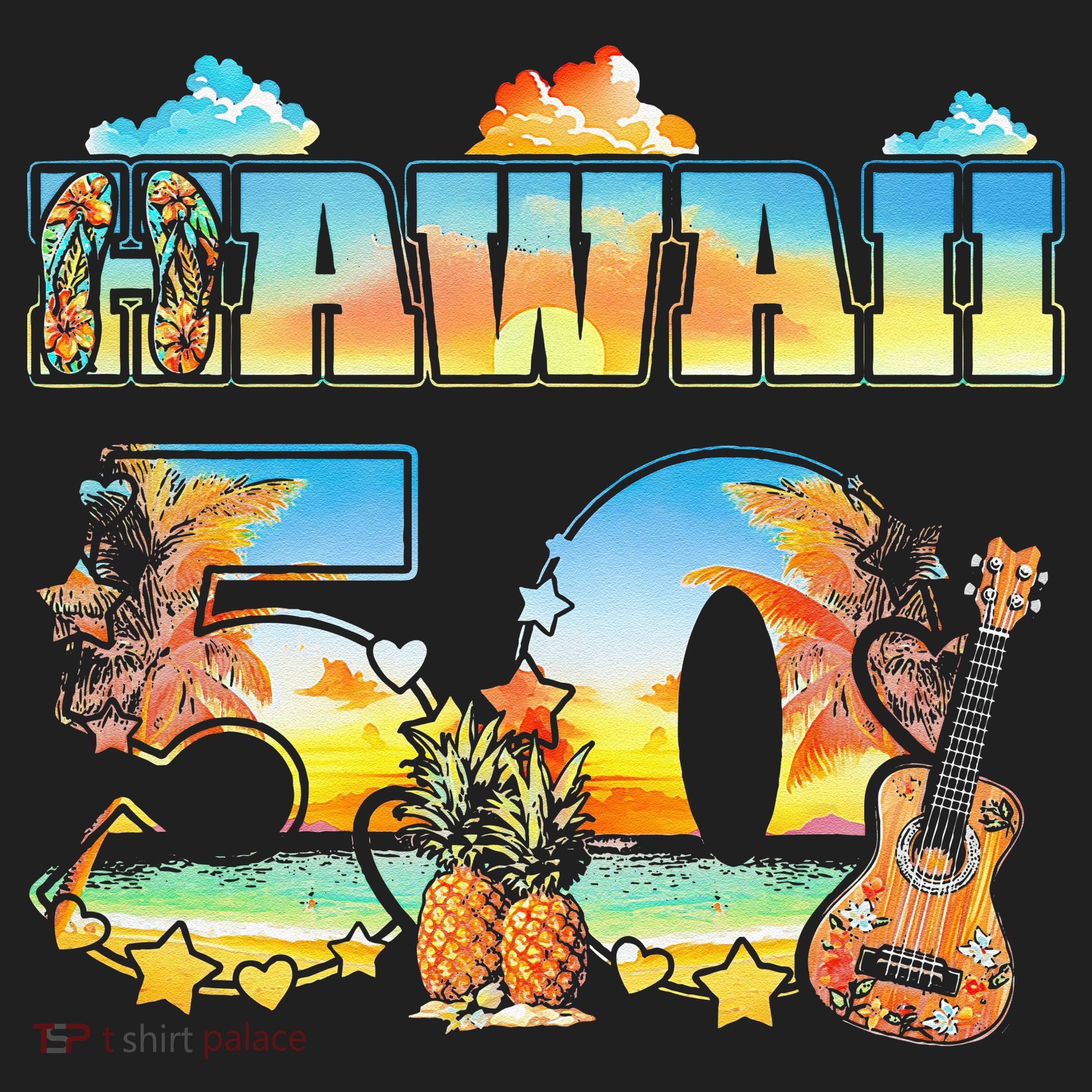 Hawaii 50Th State Hawaiian Beach Hibiscus 50 Maui Sunset Beanie