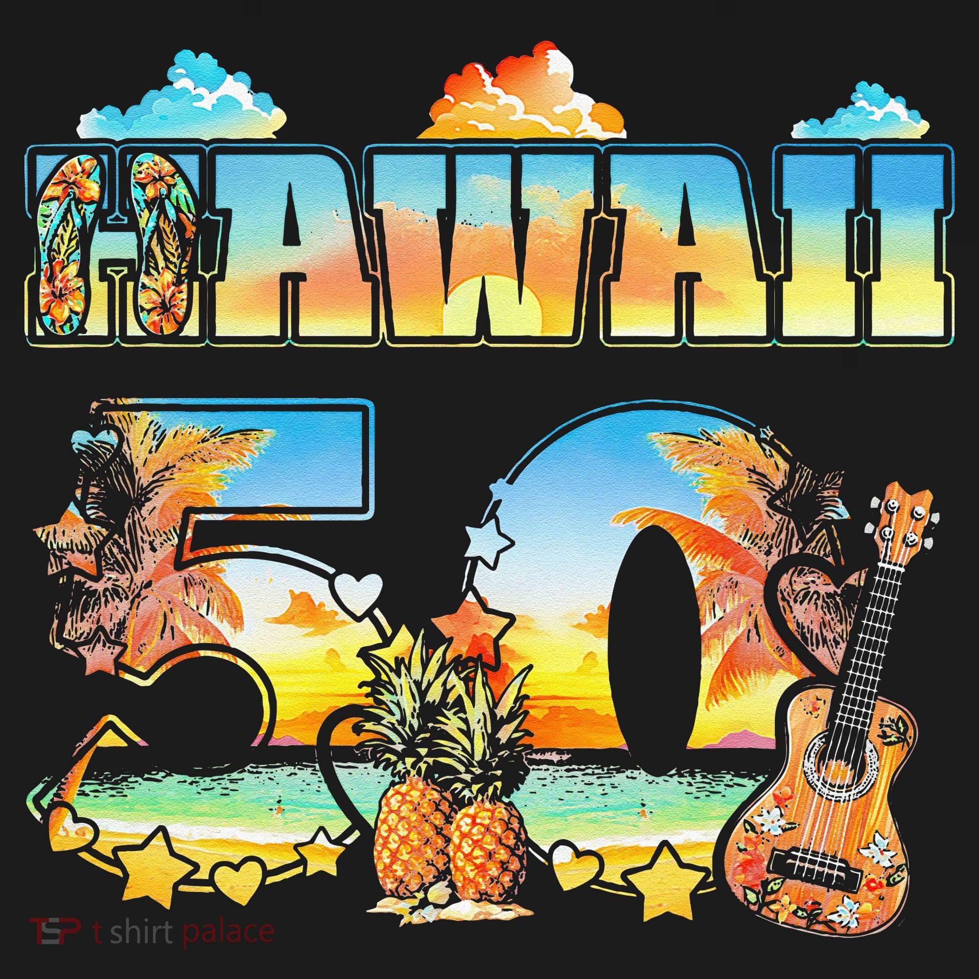 Hawaii 50Th State Hawaiian Beach Hibiscus 50 Maui Sunset Women's Hoodie