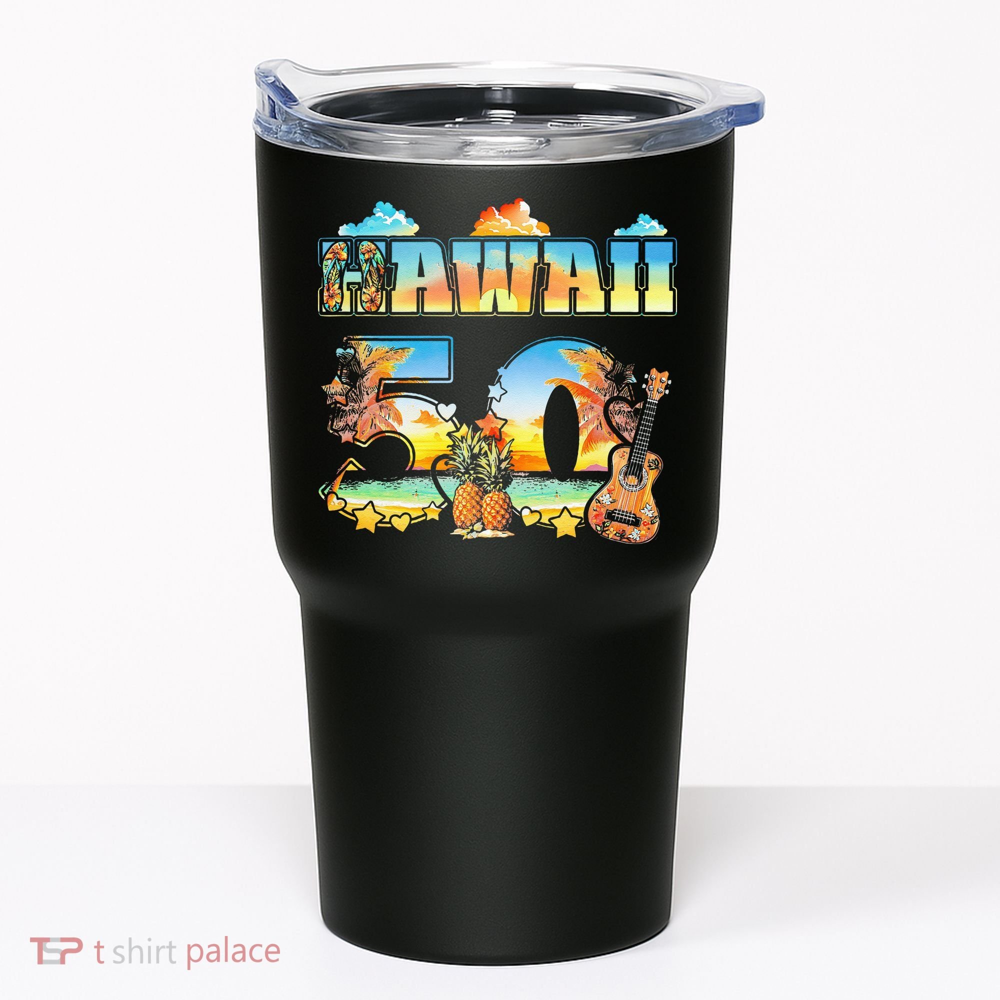 Hawaii 50Th State Hawaiian Beach Hibiscus 50 Maui Sunset Tumbler