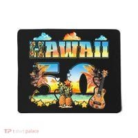 Hawaii 50Th State Hawaiian Beach Hibiscus 50 Maui Sunset Mousepad thumb 0