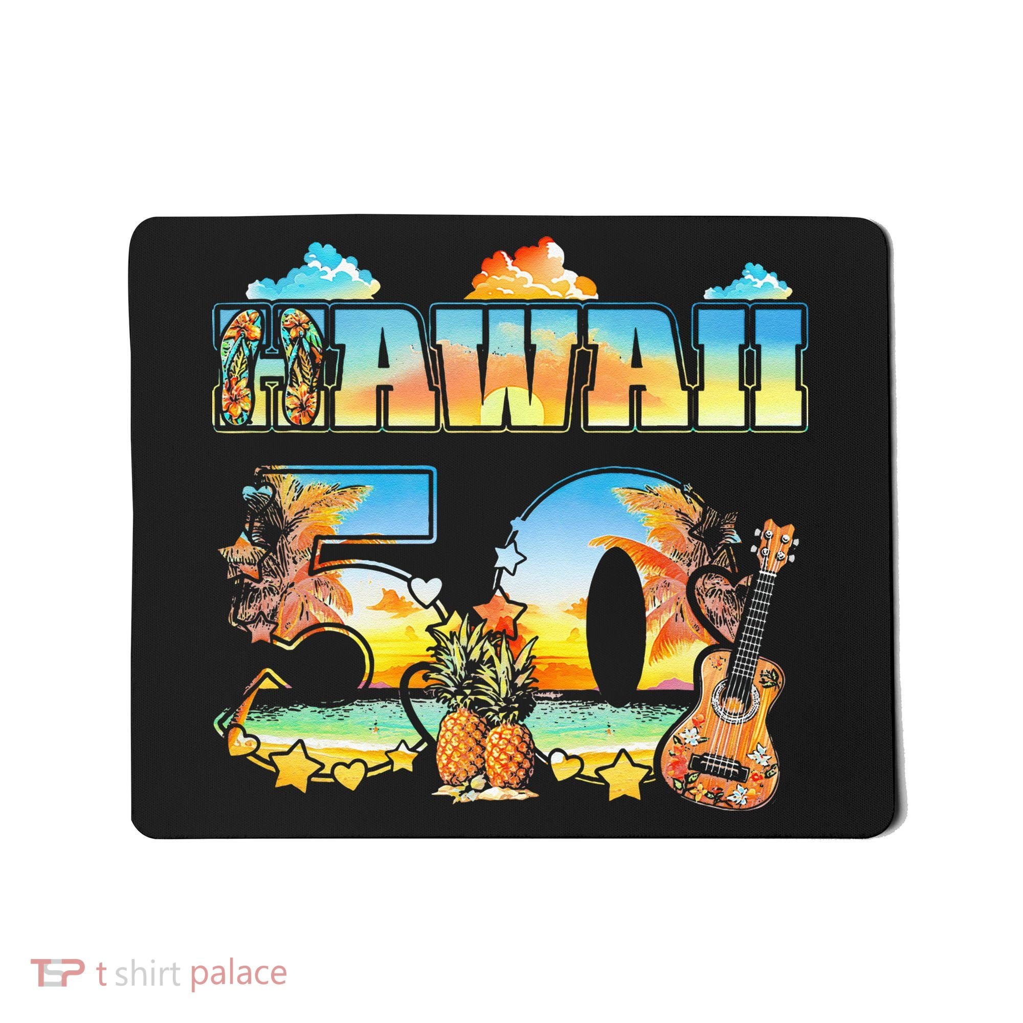 Hawaii 50Th State Hawaiian Beach Hibiscus 50 Maui Sunset Mousepad