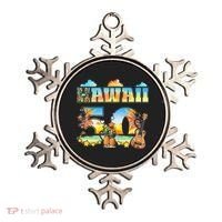Hawaii 50Th State Hawaiian Beach Hibiscus 50 Maui Sunset Ornament thumb 0