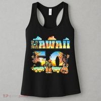Hawaii 50Th State Hawaiian Beach Hibiscus 50 Maui Sunset Women's Tank Top thumb 3