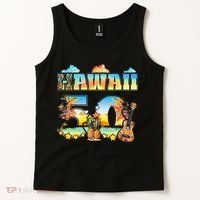 Hawaii 50Th State Hawaiian Beach Hibiscus 50 Maui Sunset Tank Top thumb 2