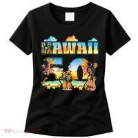 Hawaii 50Th State Hawaiian Beach Hibiscus 50 Maui Sunset Women's T-Shirt thumb 0