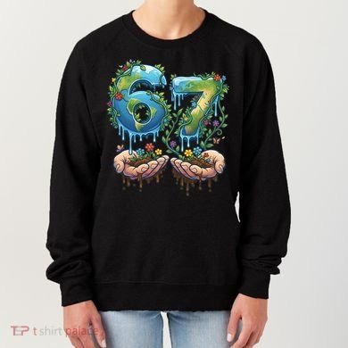 Hand 67 Earth Day 6 7 Six Seven Meme Women's Sweatshirt