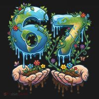 Hand 67 Earth Day 6 7 Six Seven Meme Long Sleeve Shirt thumb 2