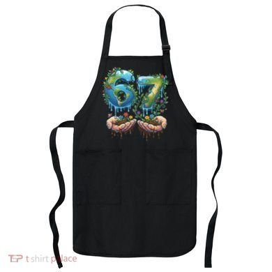 Hand 67 Earth Day 6 7 Six Seven Meme Apron