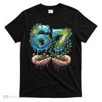 Hand 67 Earth Day 6 7 Six Seven Meme T-Shirt thumb 0