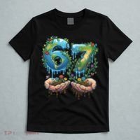 Hand 67 Earth Day 6 7 Six Seven Meme T-Shirt thumb 5