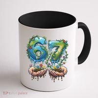 Hand 67 Earth Day 6 7 Six Seven Meme Coffee Mug thumb 1