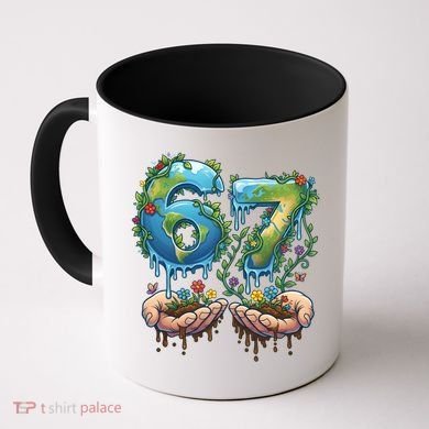 Hand 67 Earth Day 6 7 Six Seven Meme Coffee Mug