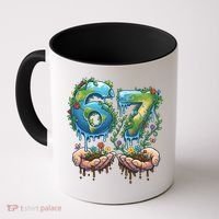 Hand 67 Earth Day 6 7 Six Seven Meme Coffee Mug thumb 0