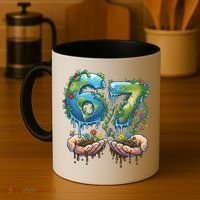 Hand 67 Earth Day 6 7 Six Seven Meme Coffee Mug thumb 4