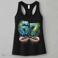 Hand 67 Earth Day 6 7 Six Seven Meme Women's Tank Top thumb 3