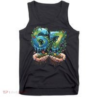 Hand 67 Earth Day 6 7 Six Seven Meme Tank Top thumb 0