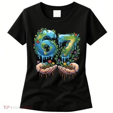 Hand 67 Earth Day 6 7 Six Seven Meme Women's T-Shirt