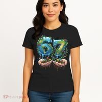 Hand 67 Earth Day 6 7 Six Seven Meme Women's T-Shirt thumb 4