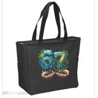 Hand 67 Earth Day 6 7 Six Seven Meme Tote Bag thumb 2