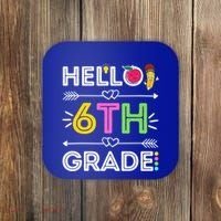 Hello 6Th Grade Sixth Teacher Student Back To School Gift Coaster thumb 0