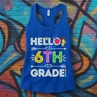 Hello 6Th Grade Sixth Teacher Student Back To School Gift Women's Tank Top thumb 3